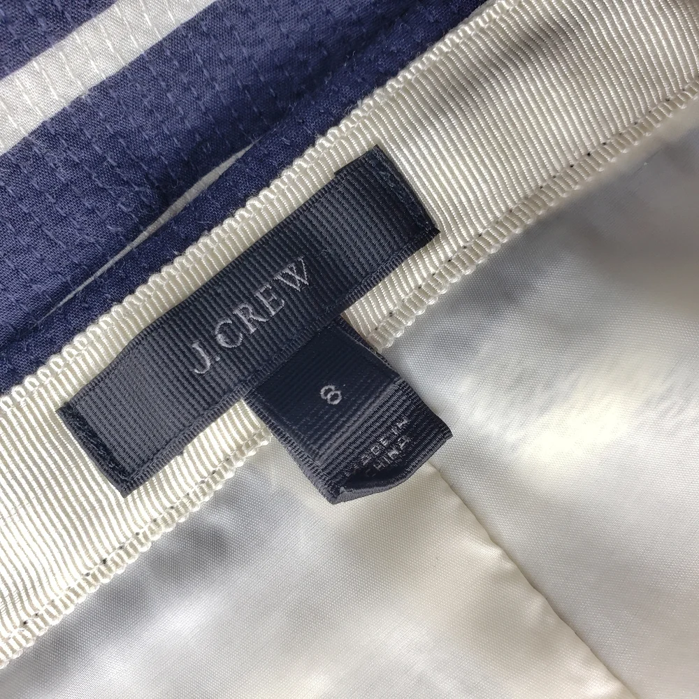 J Crew Gradient Stripe Pencil Skirt 8 Colorblock Textured Nautical Yatch Preppy